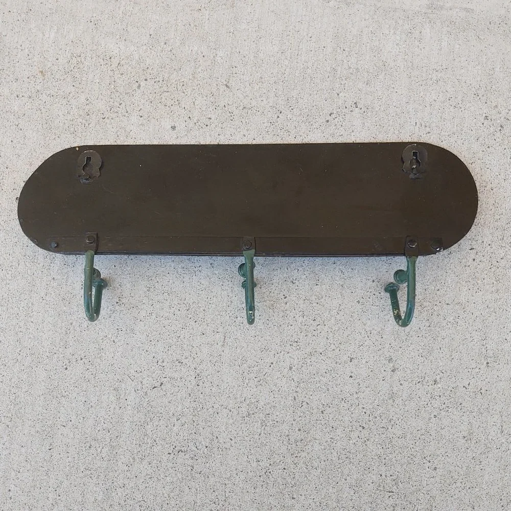 3 Metal Hooks Wall Mounted Rack Hand Painted Skirt Flower Garden Hanger Keys Hat - Picture 2 of 8